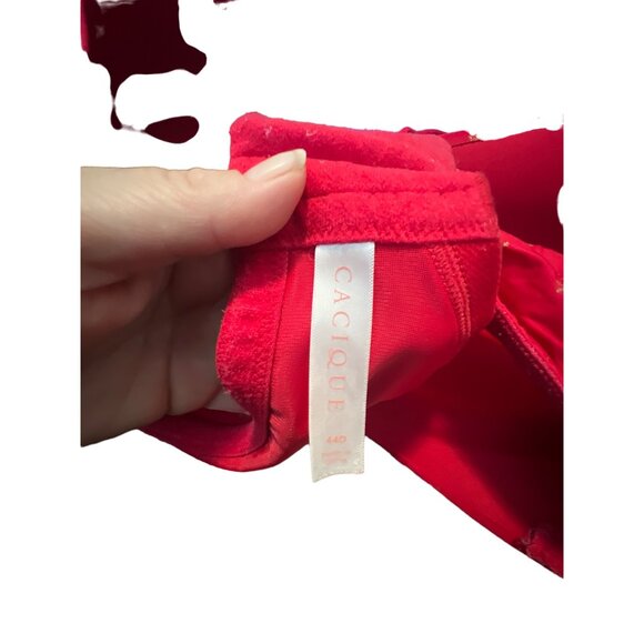 Cacique Size 44D Lot of 2 Bras Red Polka Dot Bra and Blue Lace Bra - Picture 5 of 5